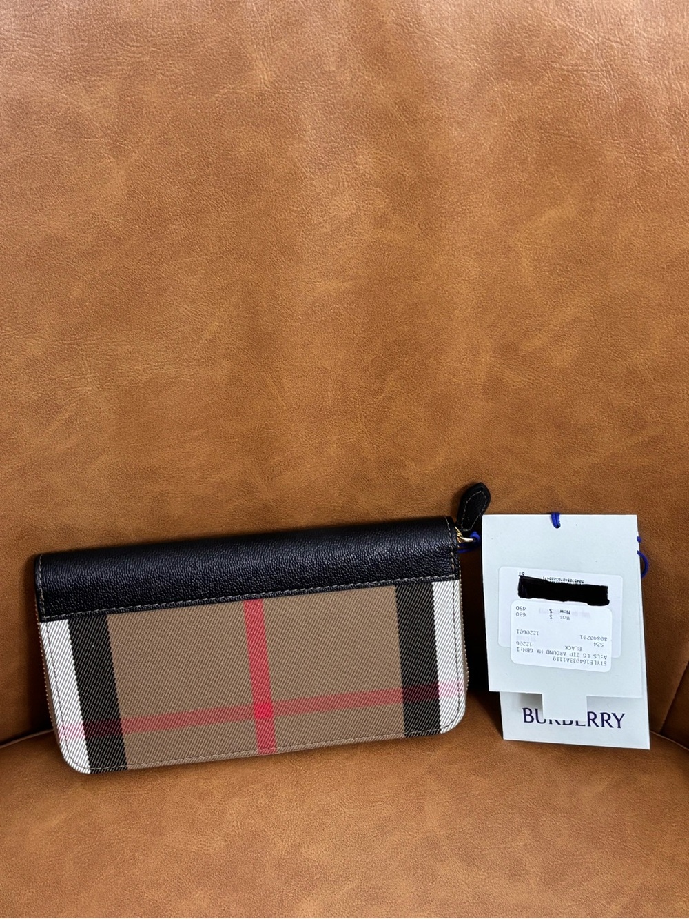 Burberry Vintage Check Zip-Around Continental Wallet – NWT